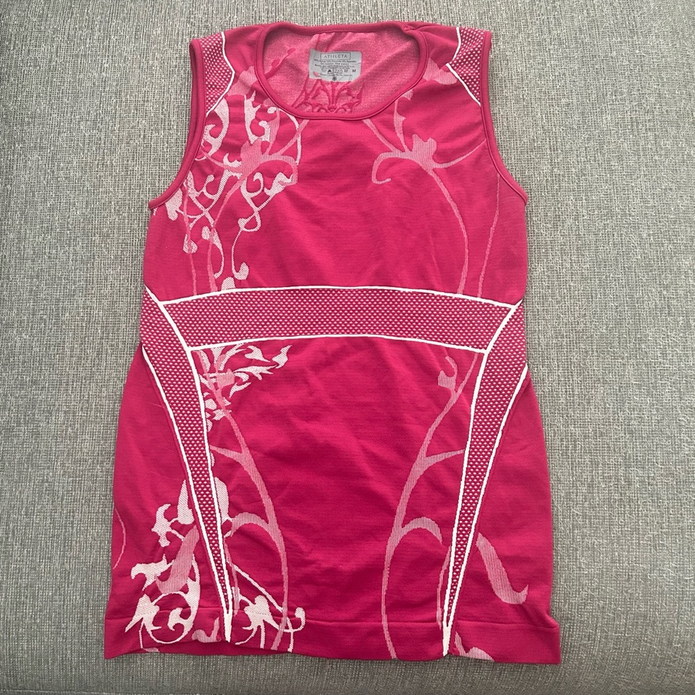 Athleta pink print compression top
